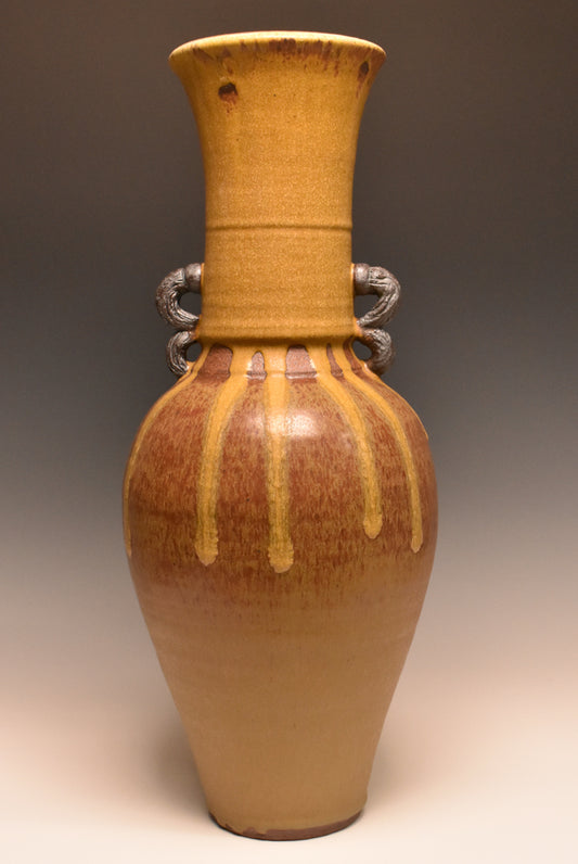 Mustard Drip Vase