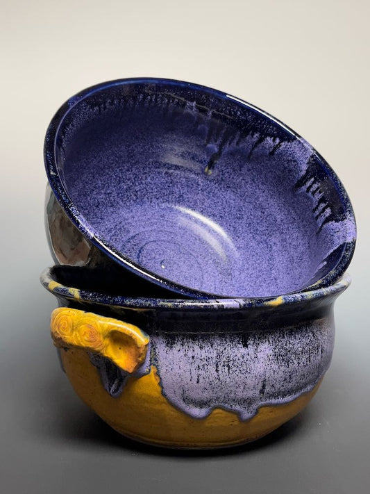 Large Yellow Blue Bowl/Planter